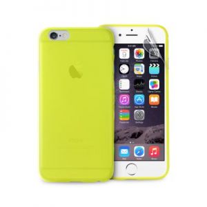 PURO Ultra Slim "0.3" Cover - Zestaw etui + folia na ekran iPhone 6/6s (limonkowy)