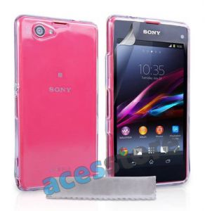 Etui plecki do Sony Xperia Z1 Compact - Przezroczysty || Fioletowy