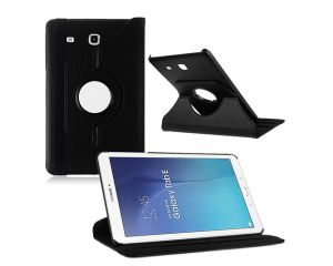 Różowe etui skórzane PU Stand Cover Galaxy Tab A 9.7 T550 - Czarny