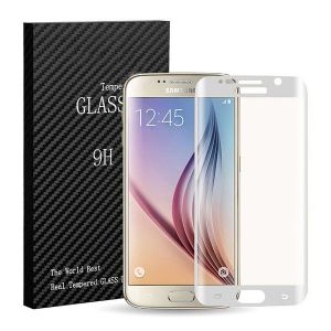 SZKŁO HARTOWANE CAŁY EKRAN GALAXY S6 Edge - Biały