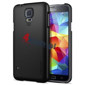 Etui Spigen SGP Ultra Fit do Samsung Galaxy S5 + folia + szkło hartowane - Smooth Black