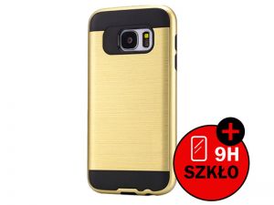 ETUI PANCERNE DO SAMSUNGA GALAXY S7 + SZKŁO - Złoty