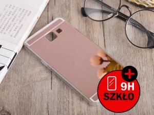 Etui lustrzane mirror gel Samsung Galaxy A5 2016 A510F Różowe + Szkło - Różowy