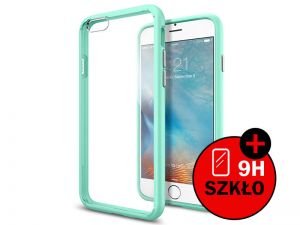Etui spigen ultra hybrid iPhone 6 / 6s Mint + Szkło - Miętowy