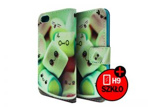 Etui portfel iPhone 5 5s SE Żelki + Szkło - Żelki