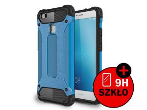 ETUI PANCERNE HUAWEI P9 LITE + SZKŁO HARTOWANE - Niebieski
