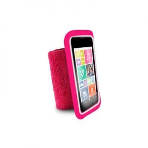 PURO Running Band - Uniwersalna frotka do biegania do smartfonów max 4.3" + key pocket (różowy
